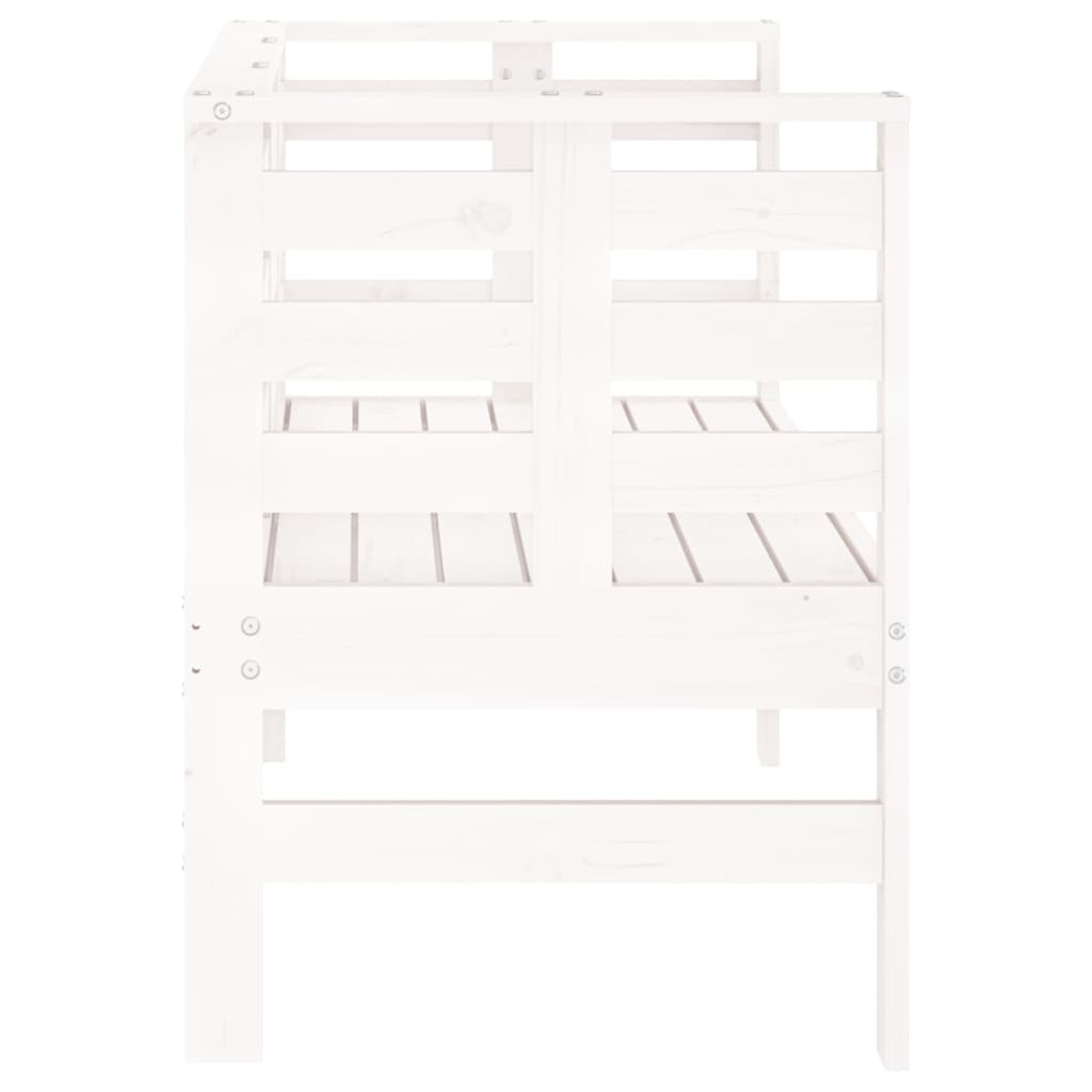 Garden Bench White 111.5x53x71 cm Solid Pine
