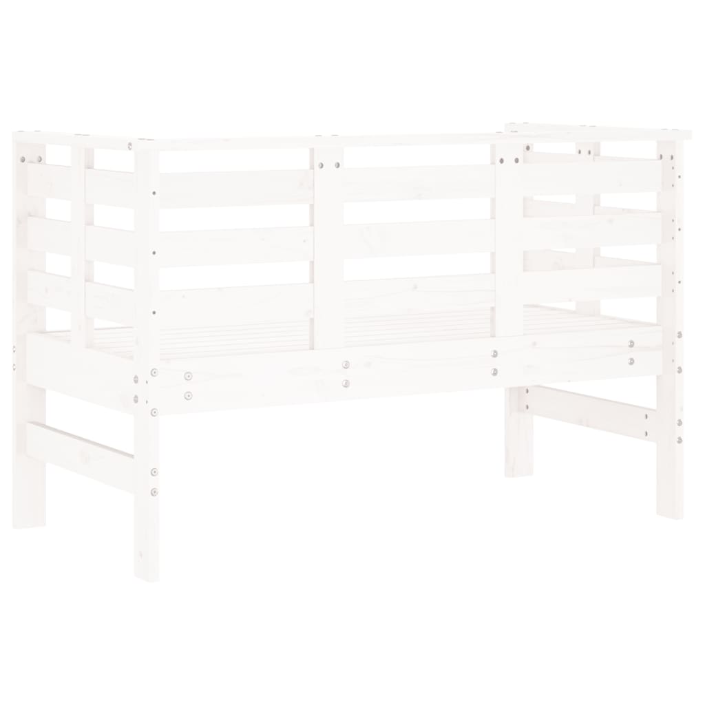 Garden Bench White 111.5x53x71 cm Solid Pine