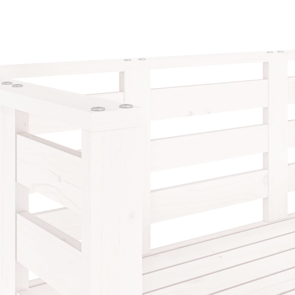Garden Bench White 111.5x53x71 cm Solid Pine