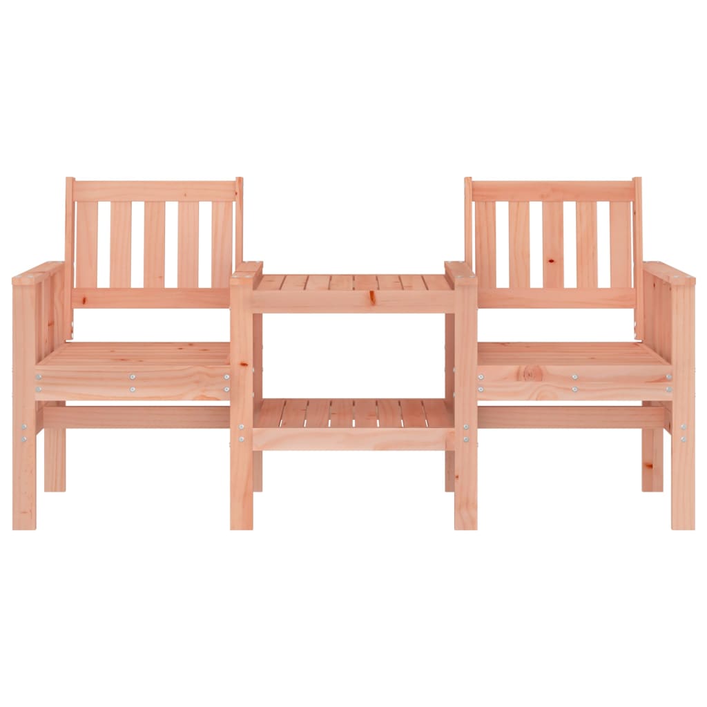 Garden bench with table 2-seater solid wood Douglas fir