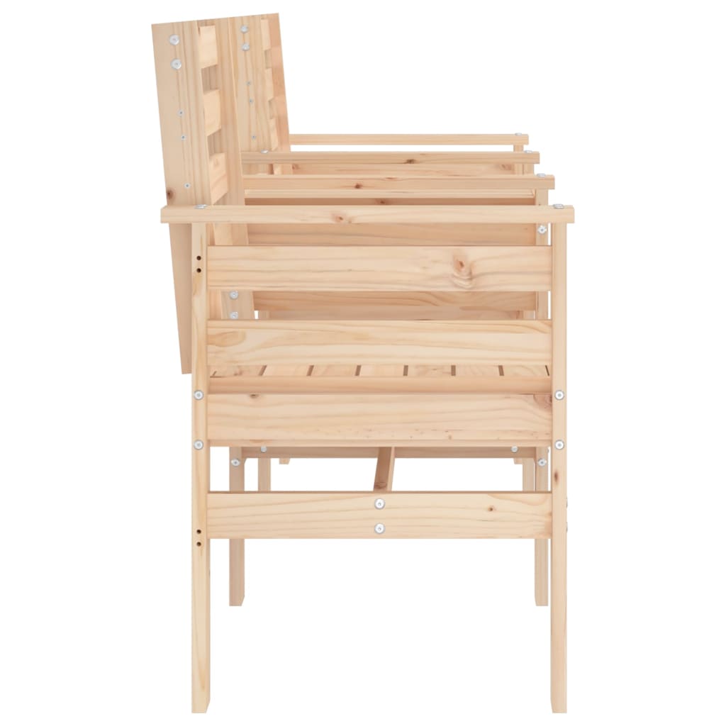 Garden bench with table 2-seater solid pine wood
