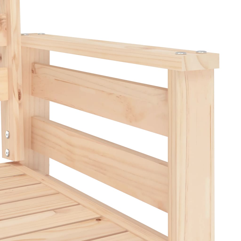 Garden bench with table 2-seater solid pine wood