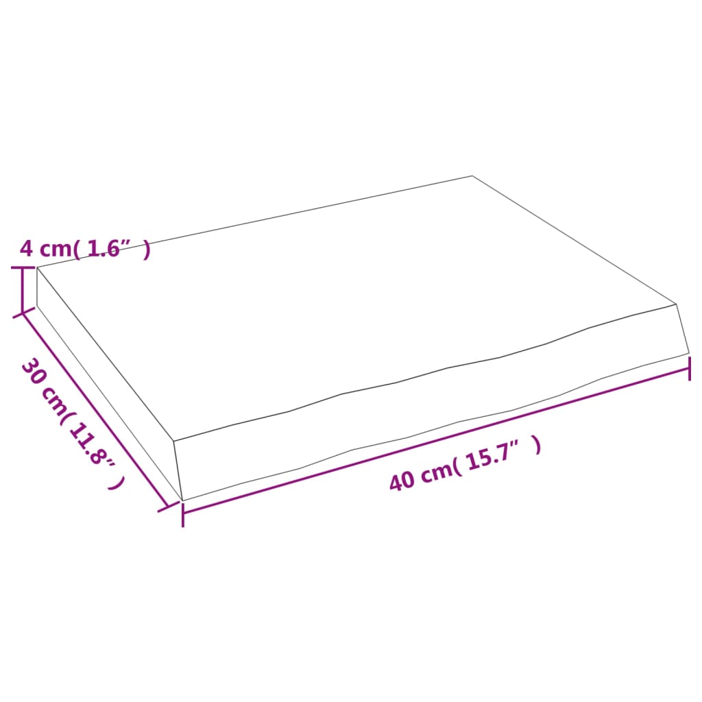 Wandregal Hellbraun 40x30x(2-4) cm Massivholz Eiche Behandelt