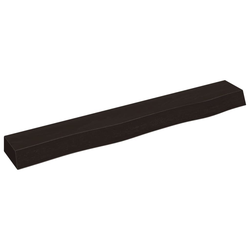 Wall Shelf Dark Brown 80x10x6 cm Solid Oak Treated