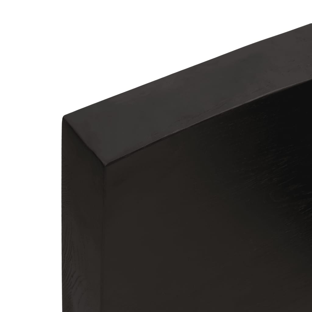 Wall Shelf Dark Brown 80x10x6 cm Solid Oak Treated
