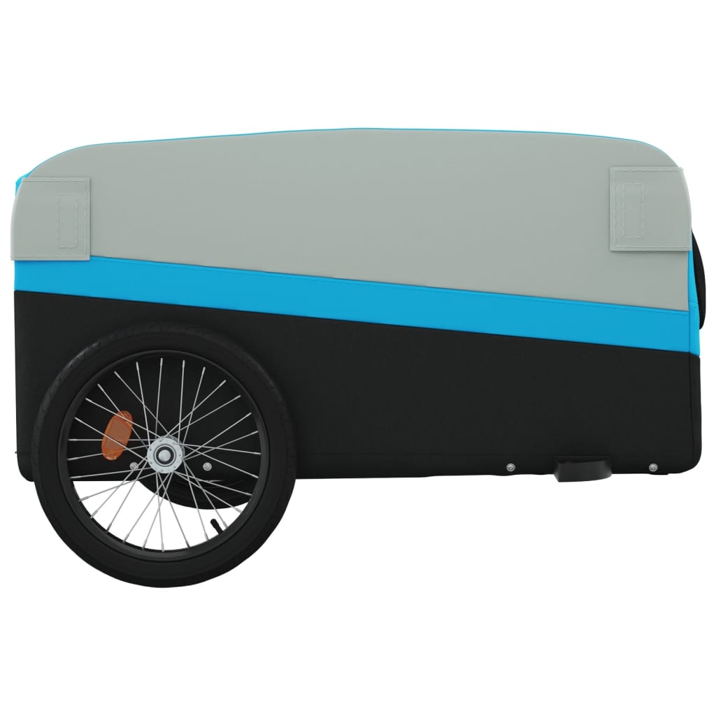 Fahrradanhänger Schwarz und Blau 45 kg Eisen