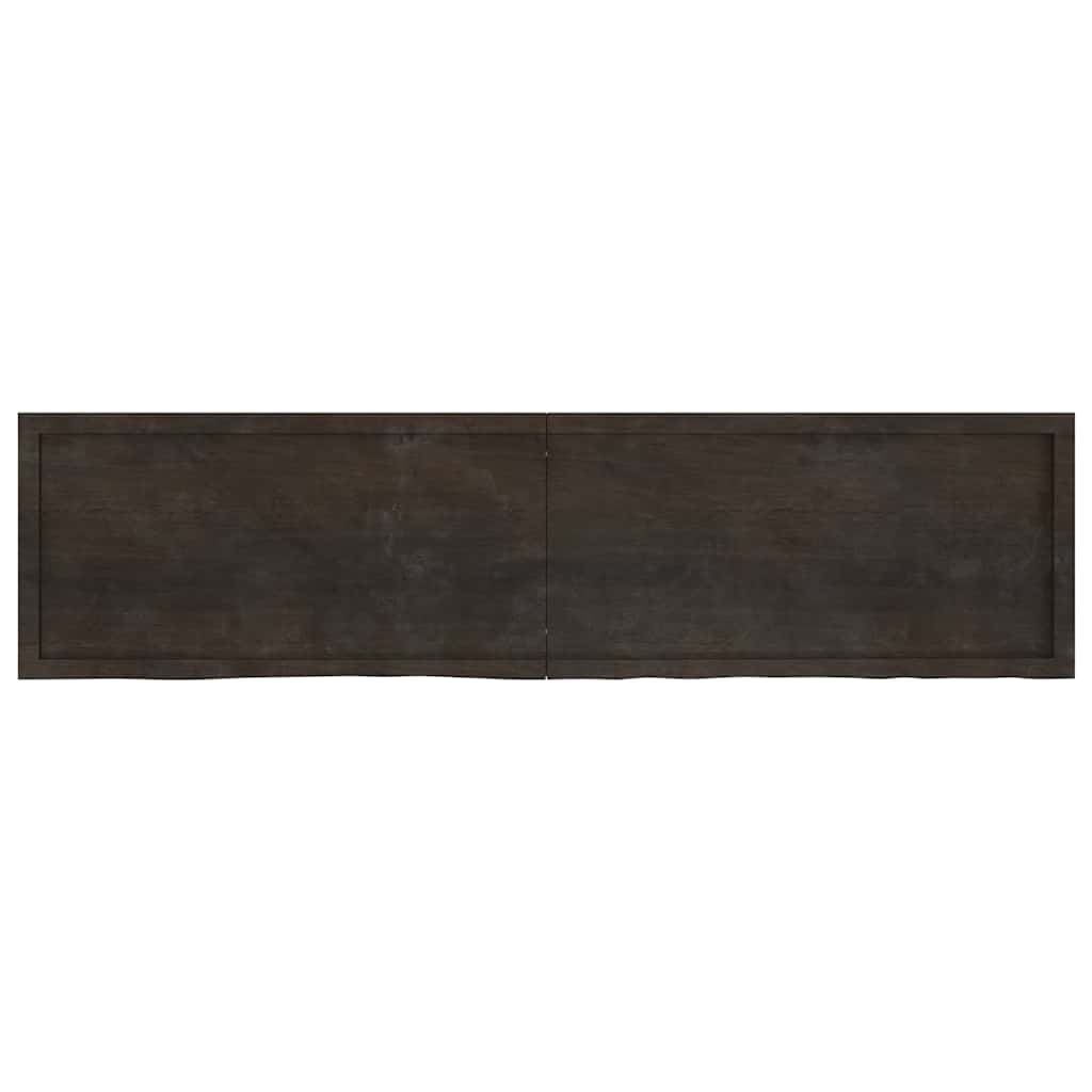 Waschtischplatte Dunkelbraun 200x50x(2-6)cm Massivholz