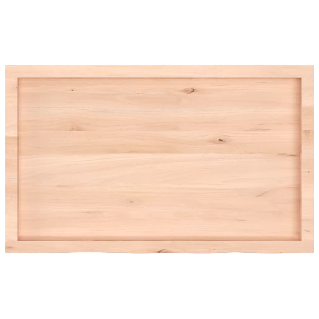 Tischplatte 100x60x(2-6) cm Massivholz Eiche Unbehandelt