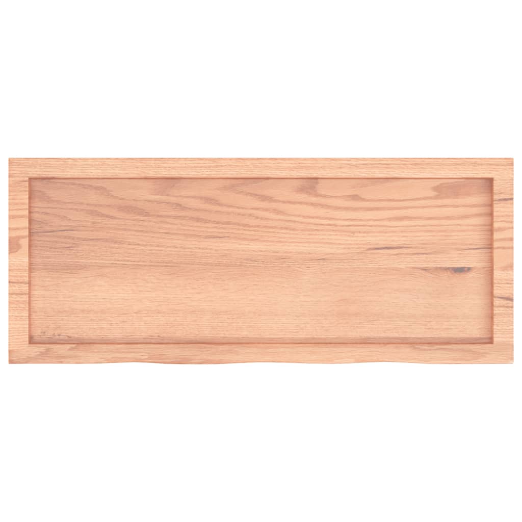 Tischplatte Hellbraun 100x40x(2-4)cm Massivholz Eiche Behandelt