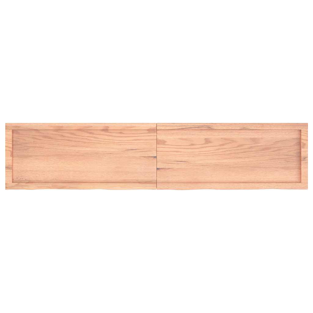 Tischplatte Hellbraun 180x40x(2-6)cm Massivholz Eiche Behandelt