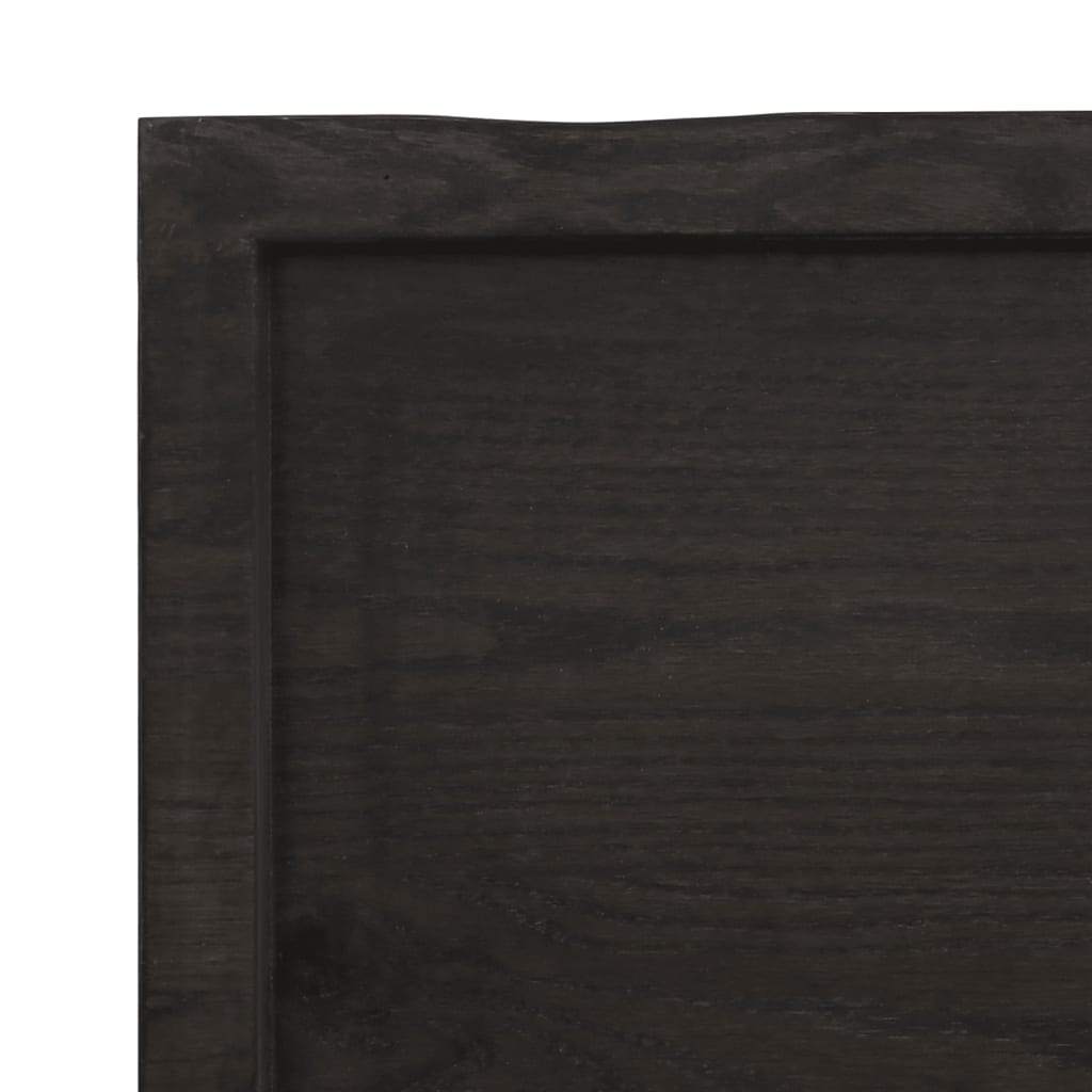 Tischplatte Dunkelbraun 120x60x(2-6)cm Massivholz Eiche