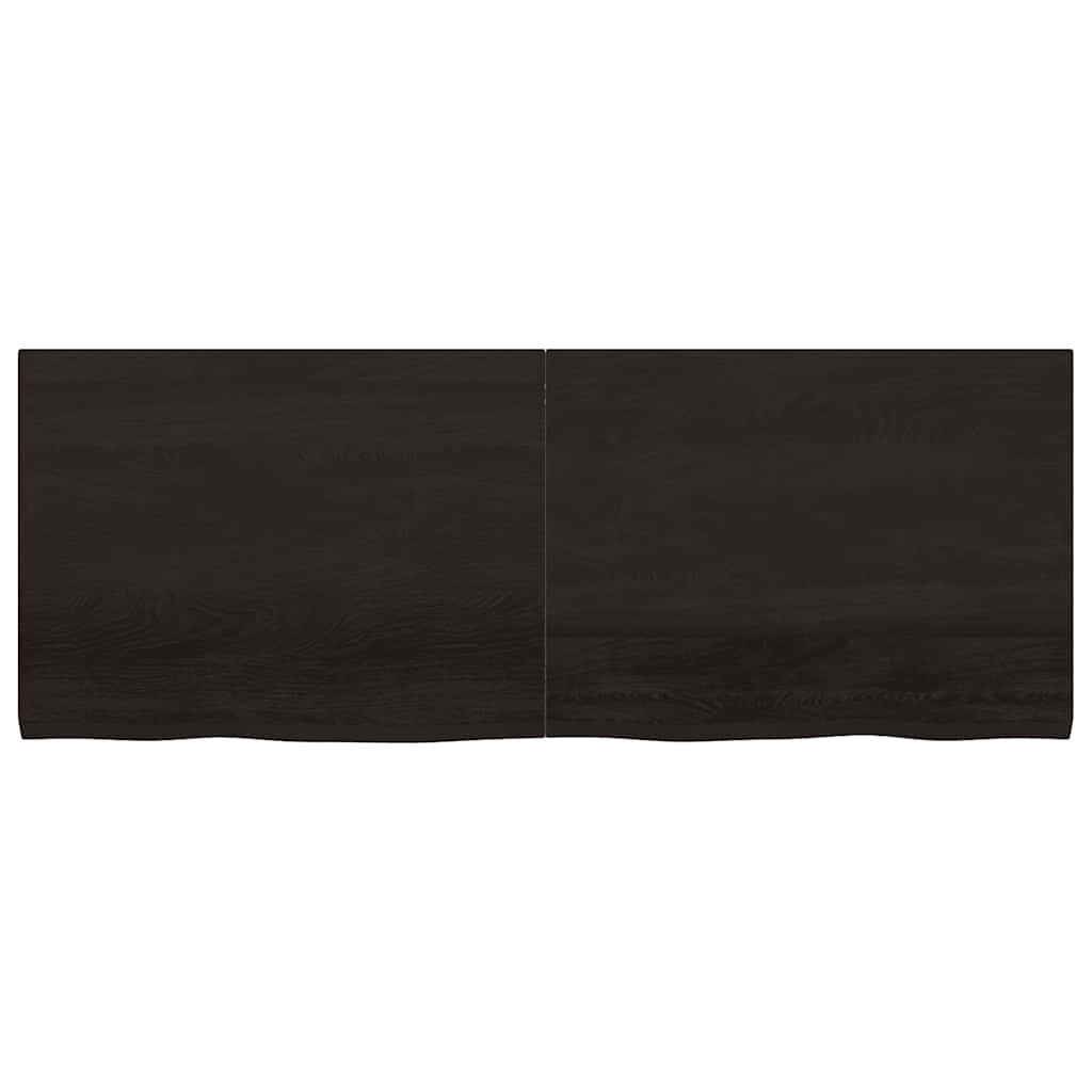 Tischplatte Dunkelbraun 160x60x(2-4)cm Massivholz Eiche