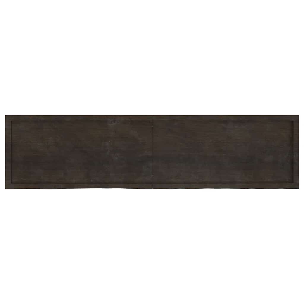 Tischplatte Dunkelbraun 200x50x(2-4)cm Massivholz Eiche
