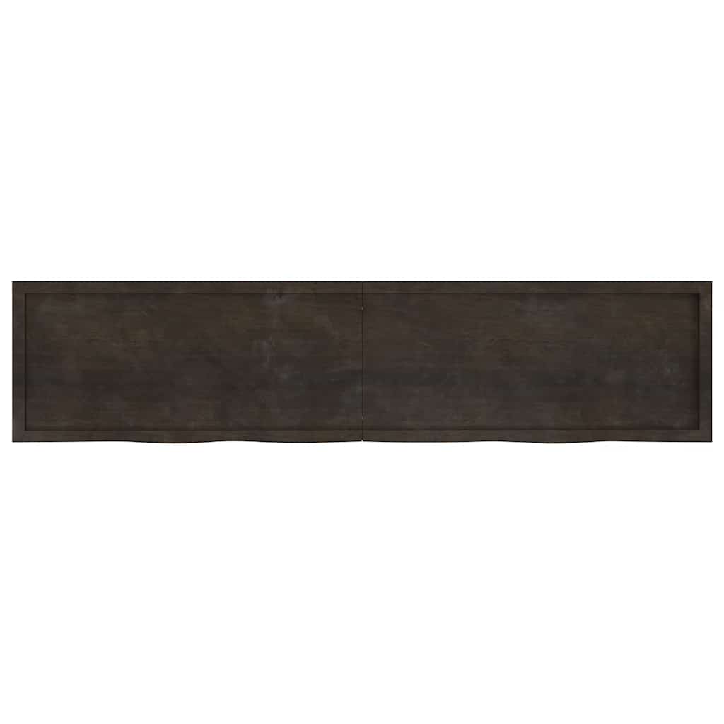 Tischplatte Dunkelbraun 220x50x(2-6)cm Massivholz Eiche