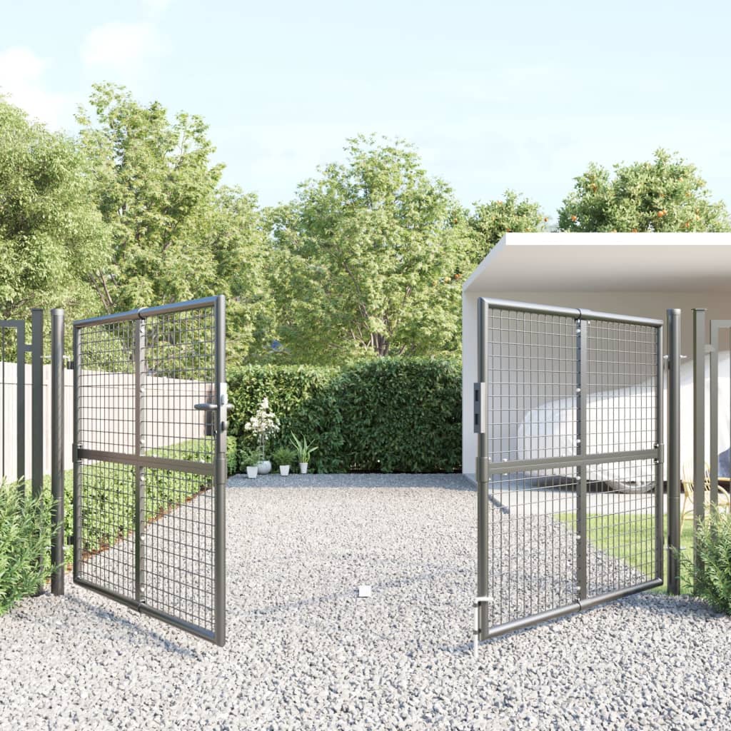 Gitter-Gartentor Anthrazit 300 x 125 cm Verzinkter Stahl