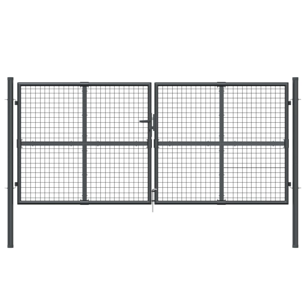 Gitter-Gartentor Anthrazit 300 x 125 cm Verzinkter Stahl