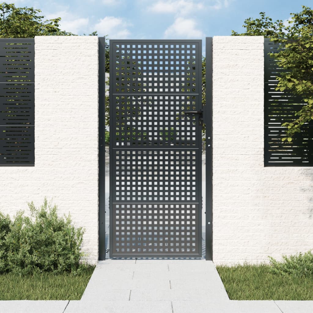 Gartentor Anthrazit 105x200 cm Stahl