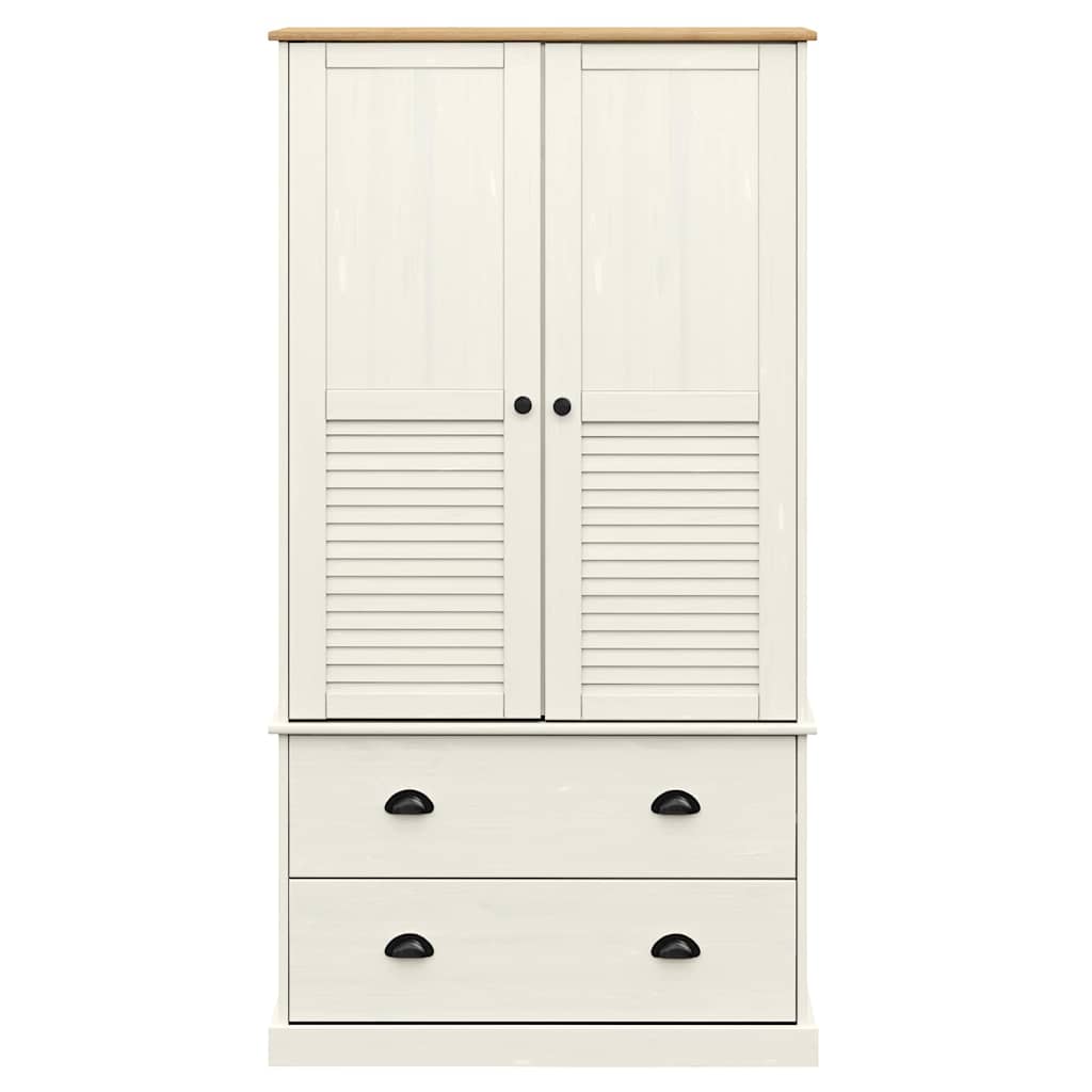 Kleiderschrank VIGO Weiß 90x55x170 cm Massivholz Kiefer