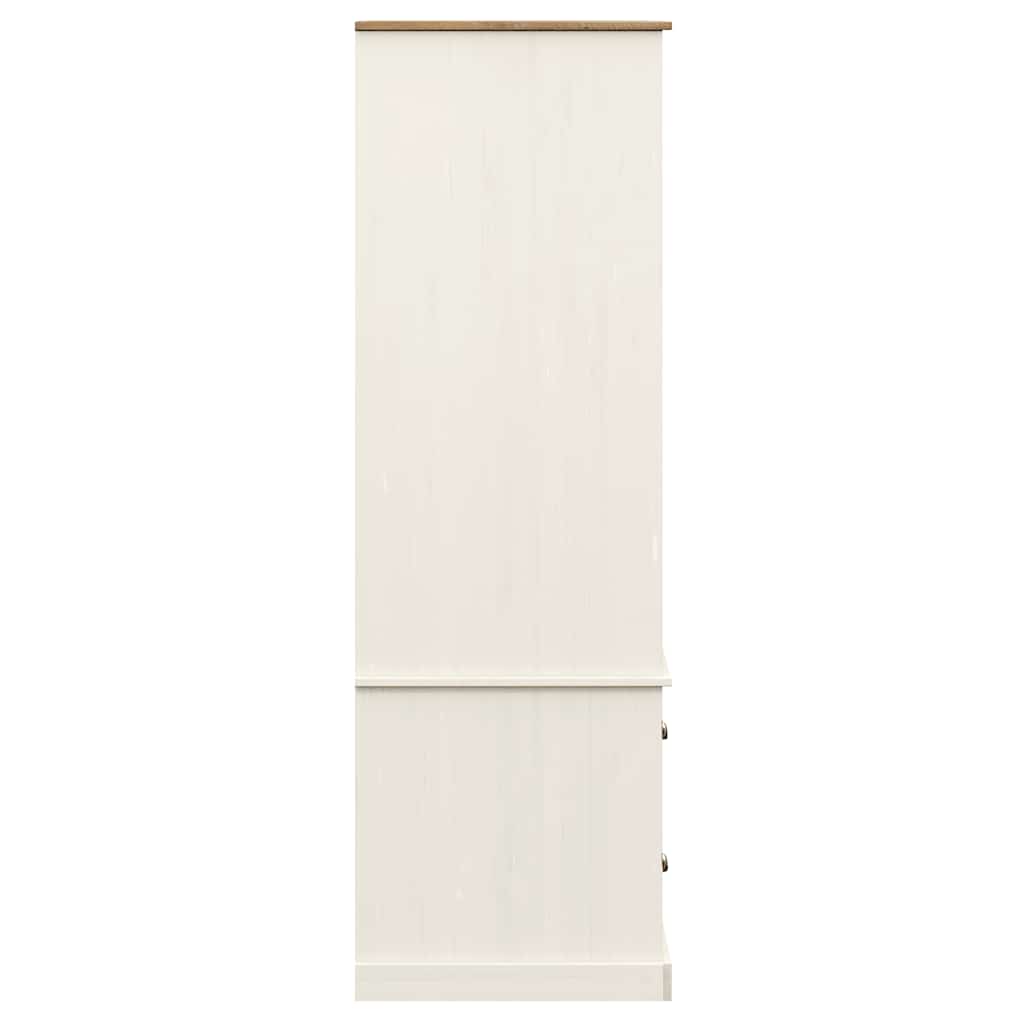Kleiderschrank VIGO Weiß 90x55x170 cm Massivholz Kiefer