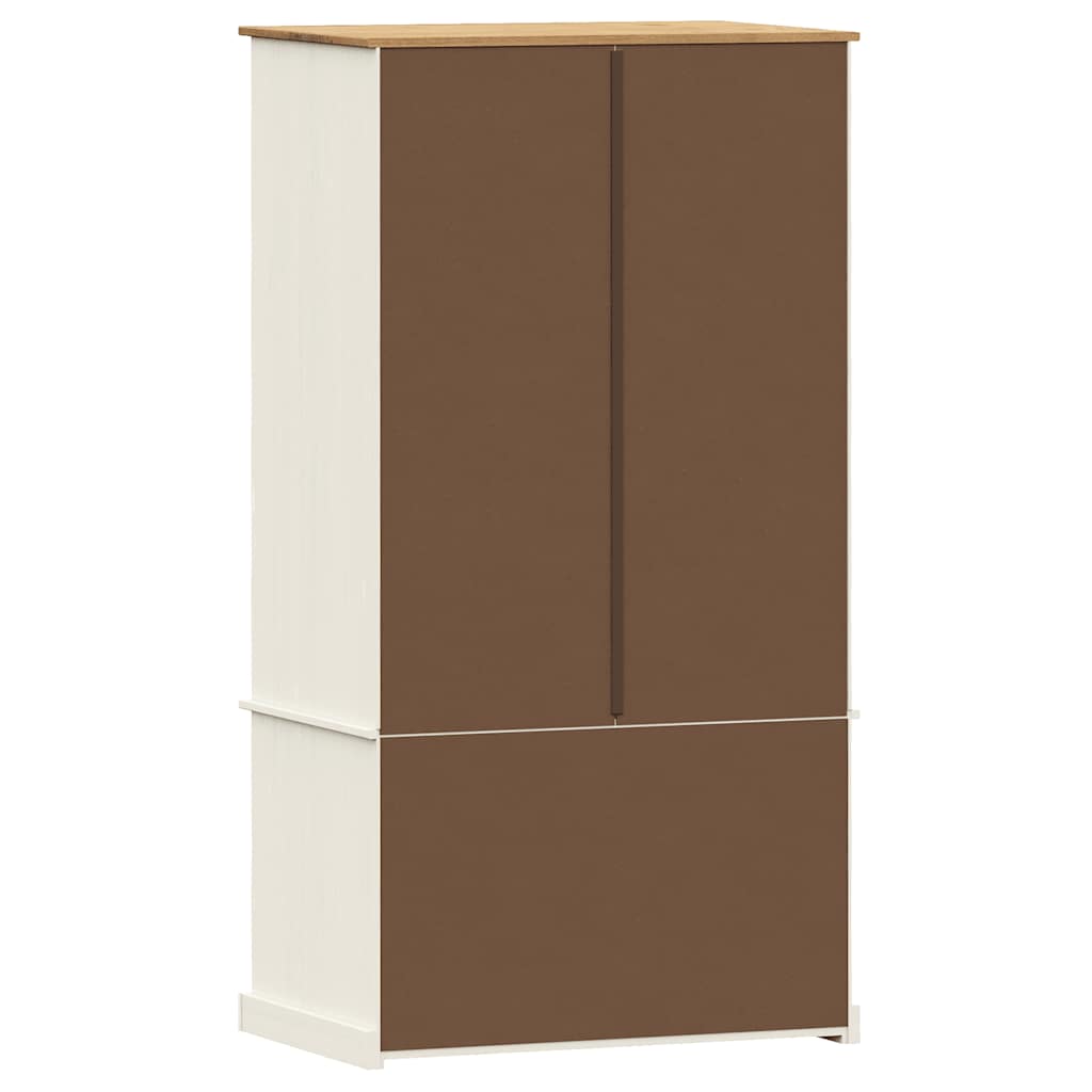 Kleiderschrank VIGO Weiß 90x55x170 cm Massivholz Kiefer