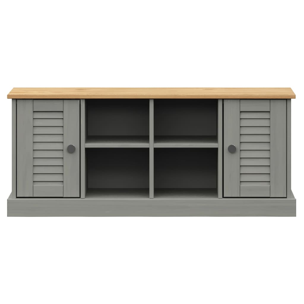 Schuhbank VIGO Grau 106x35x45 cm Massivholz Kiefer