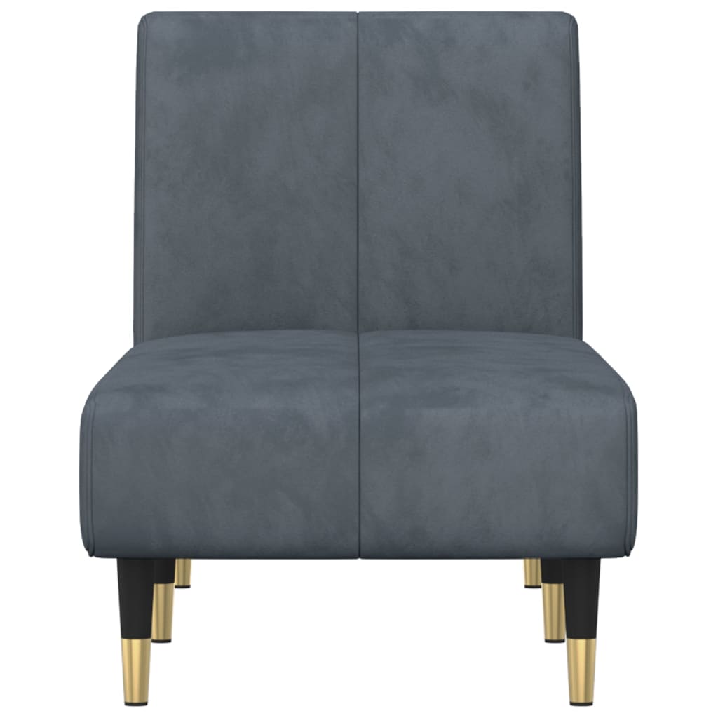 Chaiselongue Dunkelgrau Samt