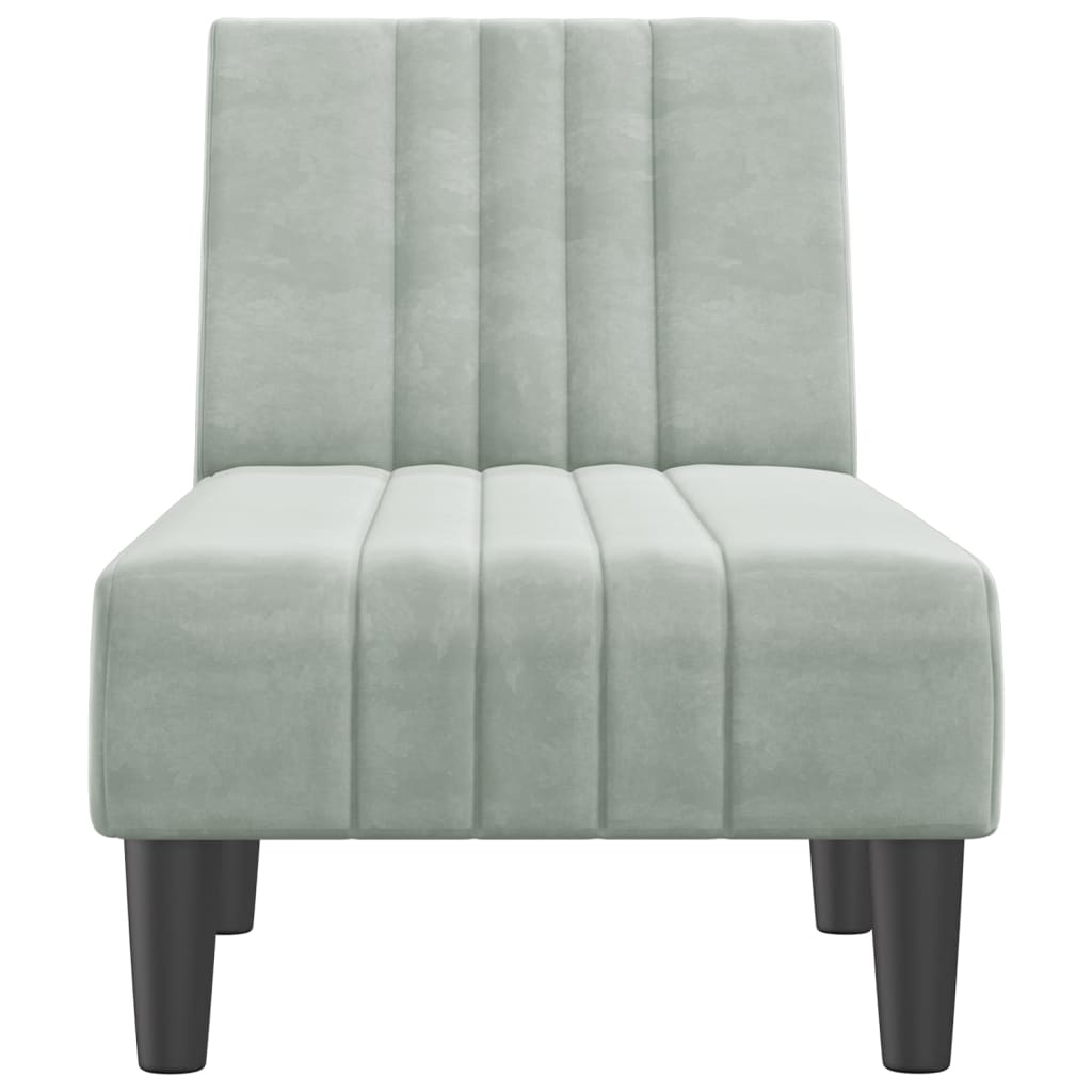 Chaiselongue Hellgrau Samt