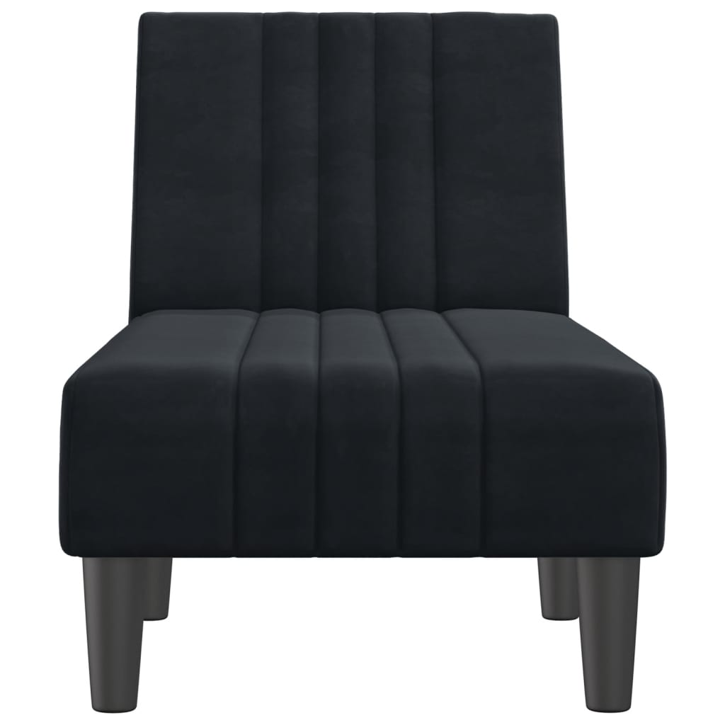 Chaiselongue Schwarz Samt