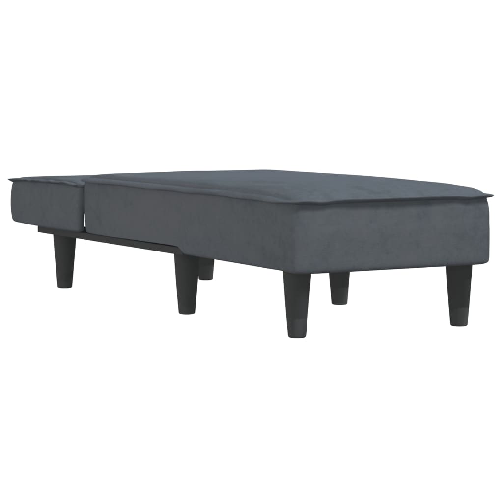 Chaise longue dark grey velvet