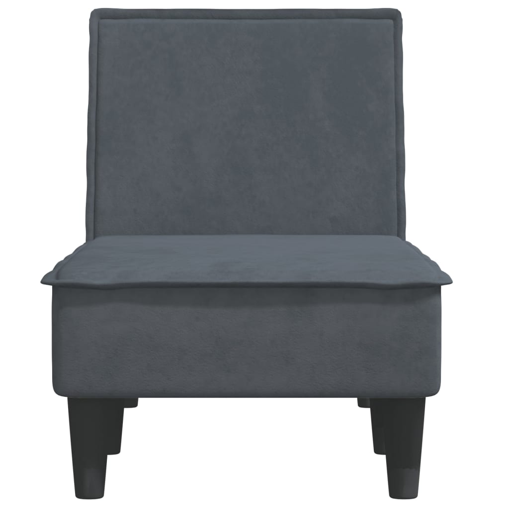 Chaise longue dark grey velvet