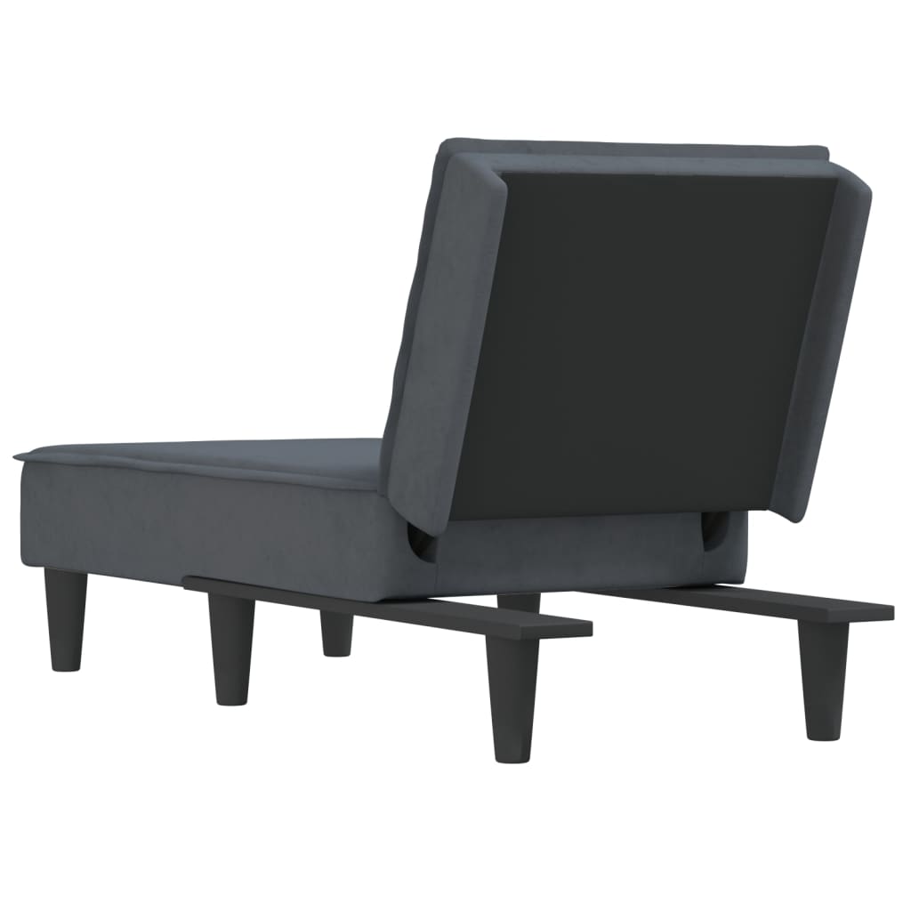 Chaise longue dark grey velvet