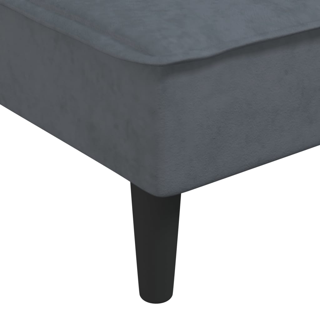 Chaise longue dark grey velvet