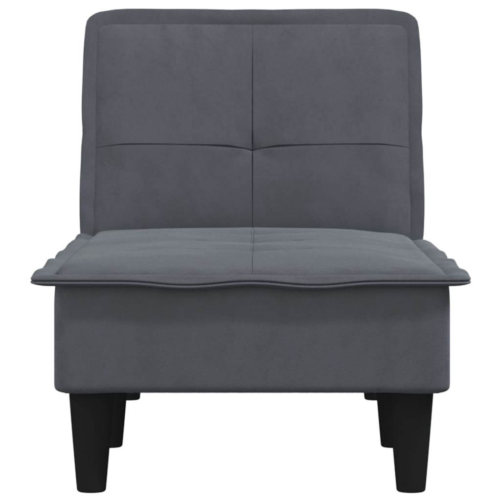 Chaiselongue Dunkelgrau Samt