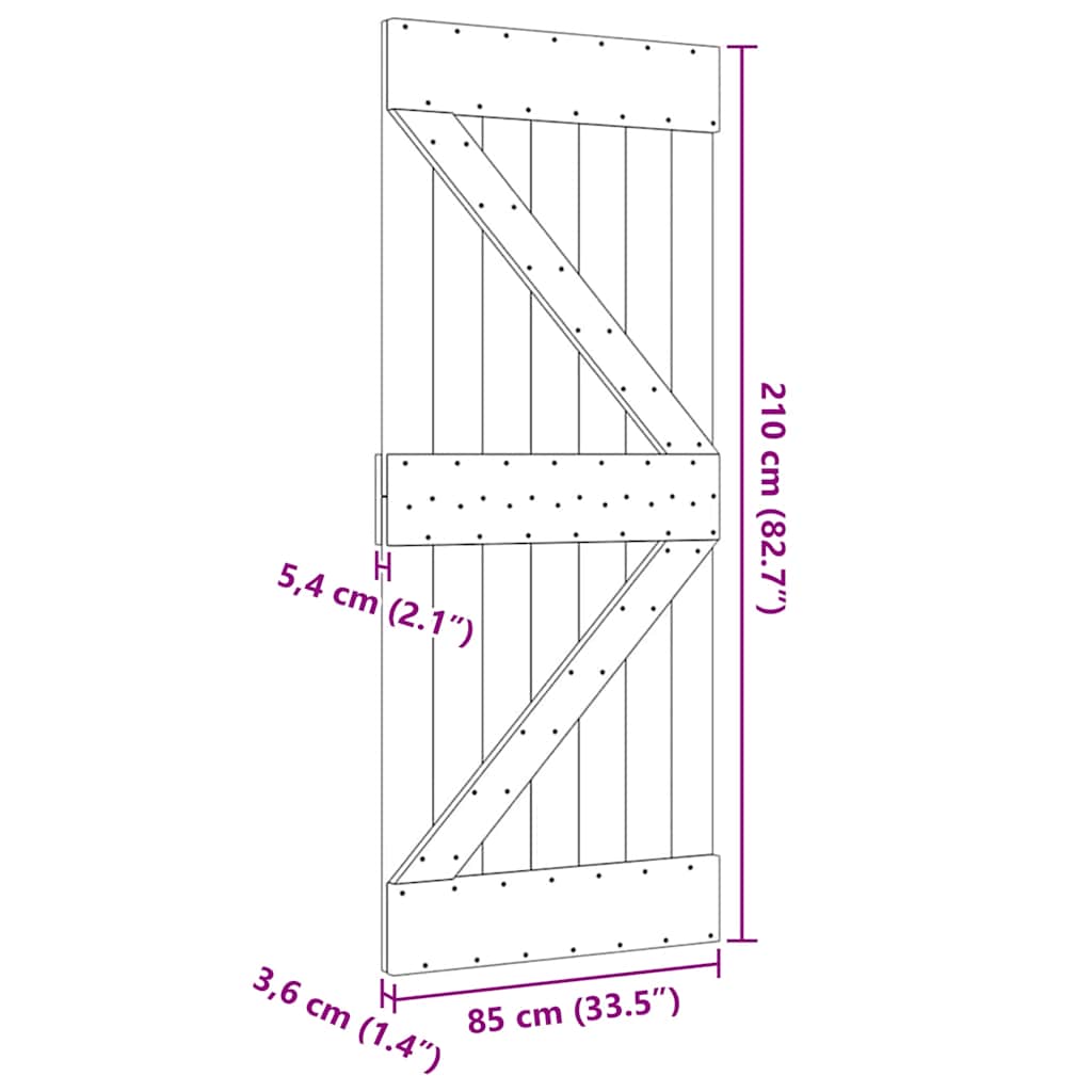 Door NARVIK 85x210 cm solid pine wood