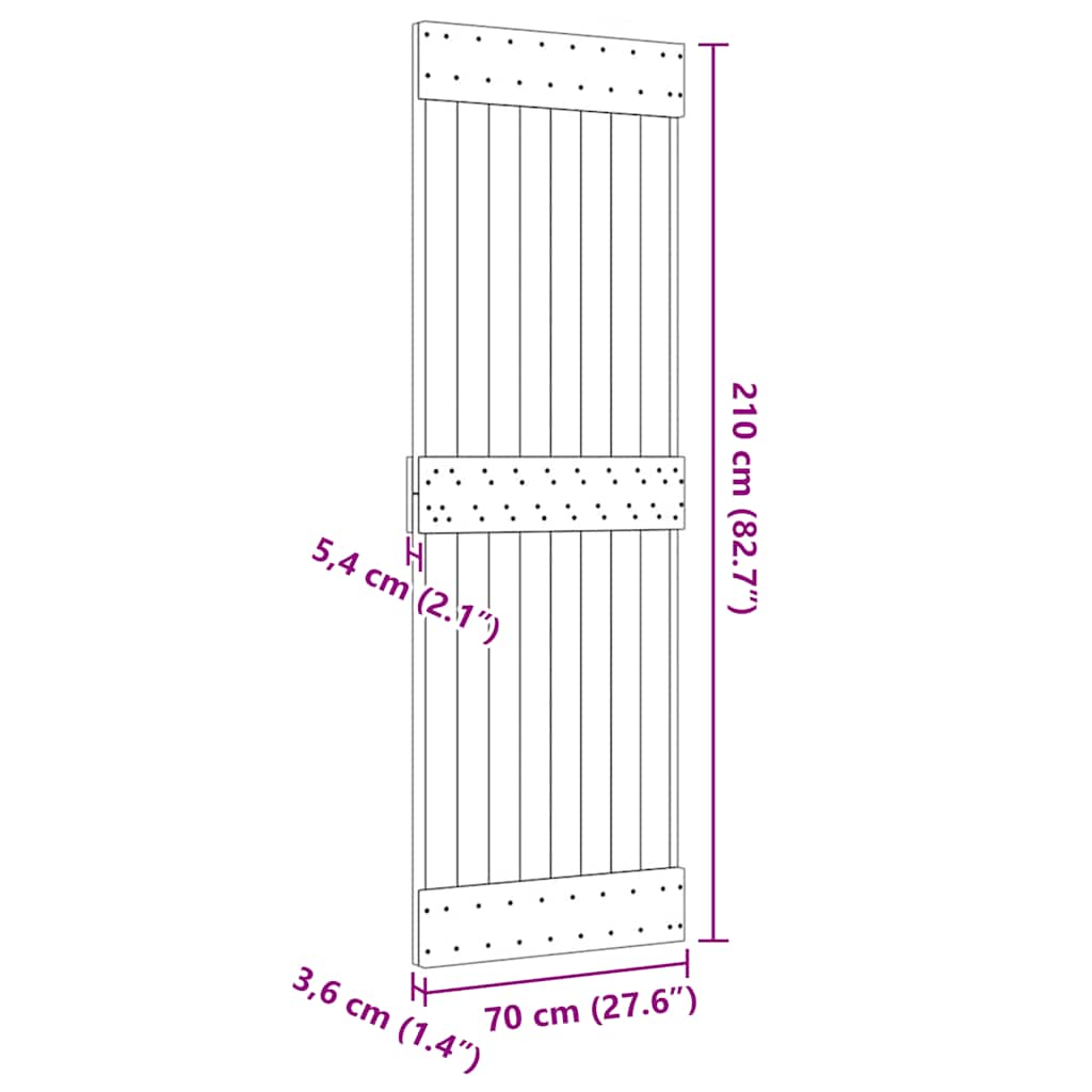 Door NARVIK 70x210 cm solid pine wood