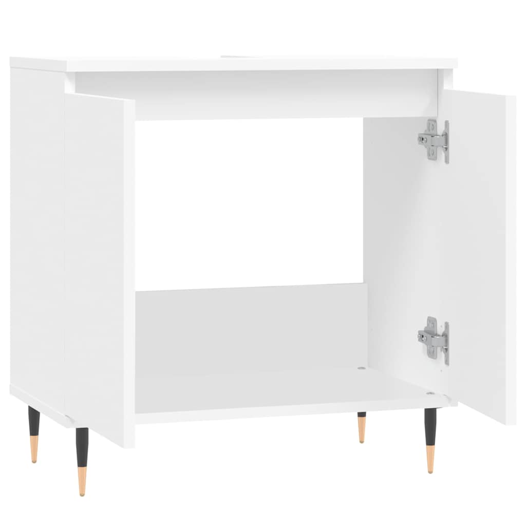 Bathroom Cabinet White 58x33x60 cm Wood Material
