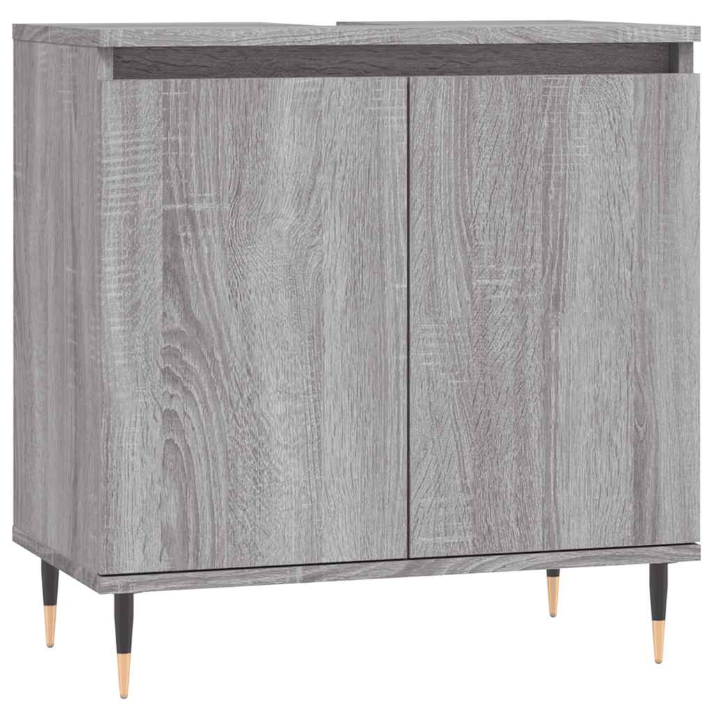 Bathroom Cabinet Gray Sonoma 58x33x60 cm Wood Material