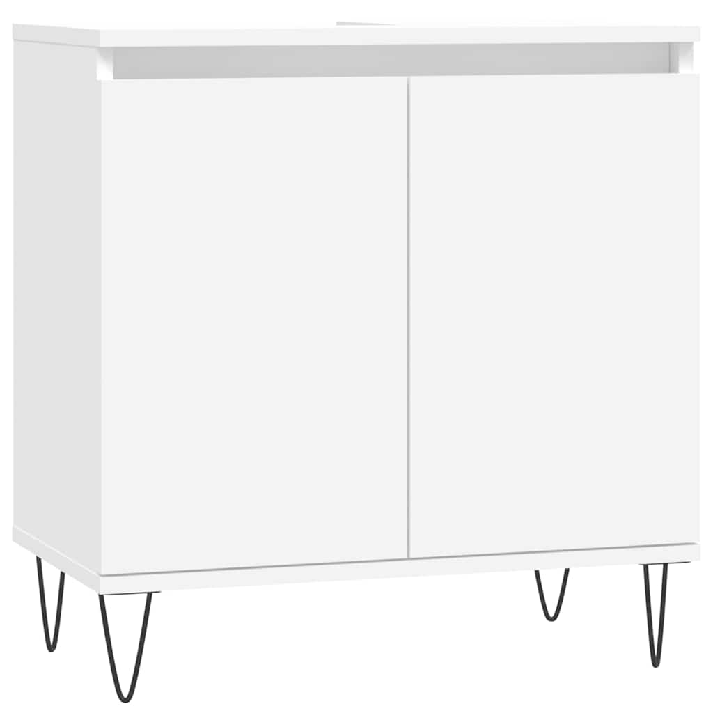 Bathroom Cabinet White 58x33x60 cm Wood Material