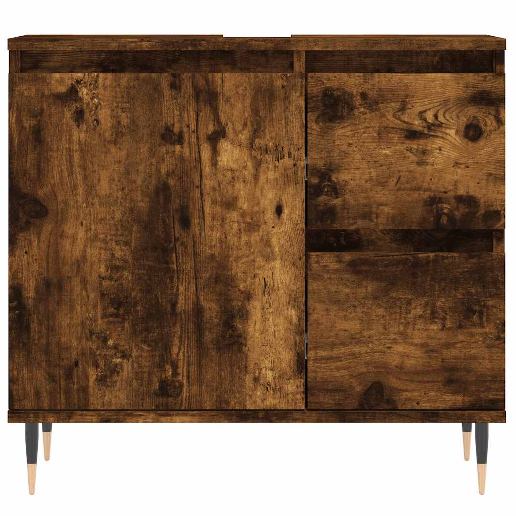 Badschrank Räuchereiche 65x33x60 cm Holzwerkstoff
