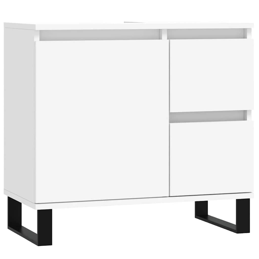 Badschrank Weiß 65x33x60 cm Holzwerkstoff