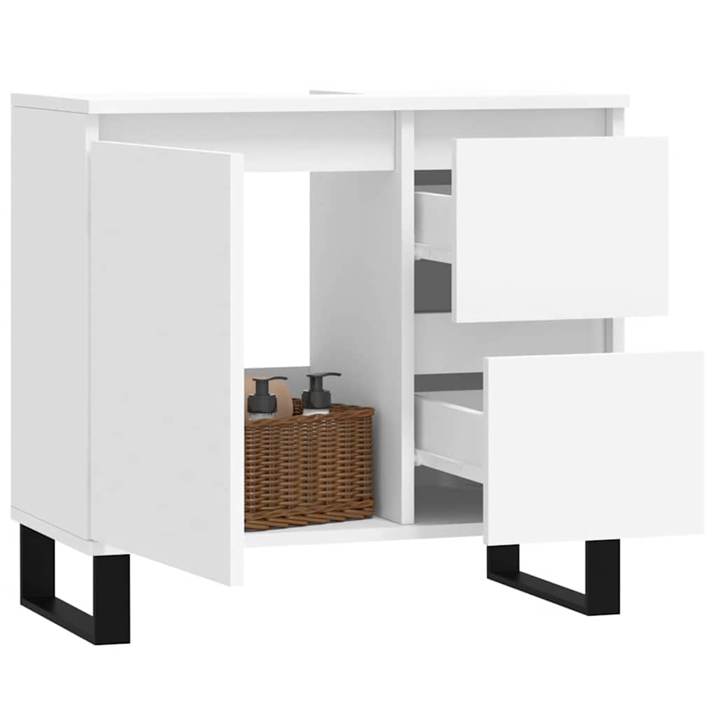 Badschrank Weiß 65x33x60 cm Holzwerkstoff