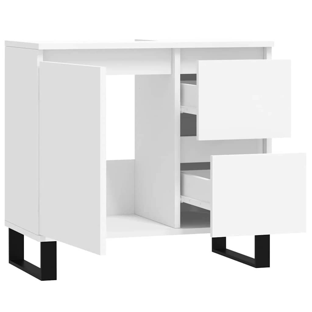 Badschrank Weiß 65x33x60 cm Holzwerkstoff
