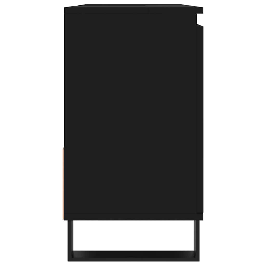 Badschrank Schwarz 65x33x60 cm Holzwerkstoff