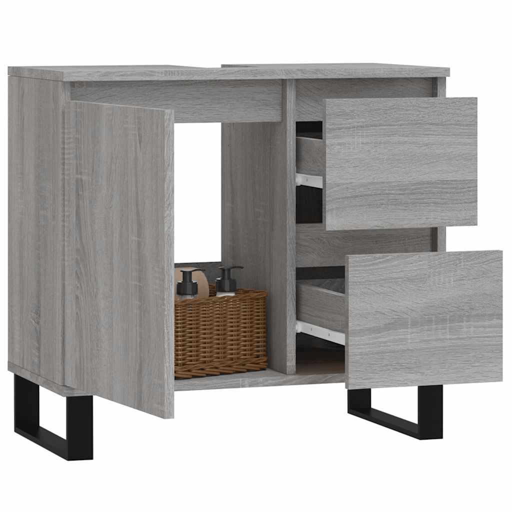 Bathroom cabinet gray Sonoma 65x33x60 cm made of wood