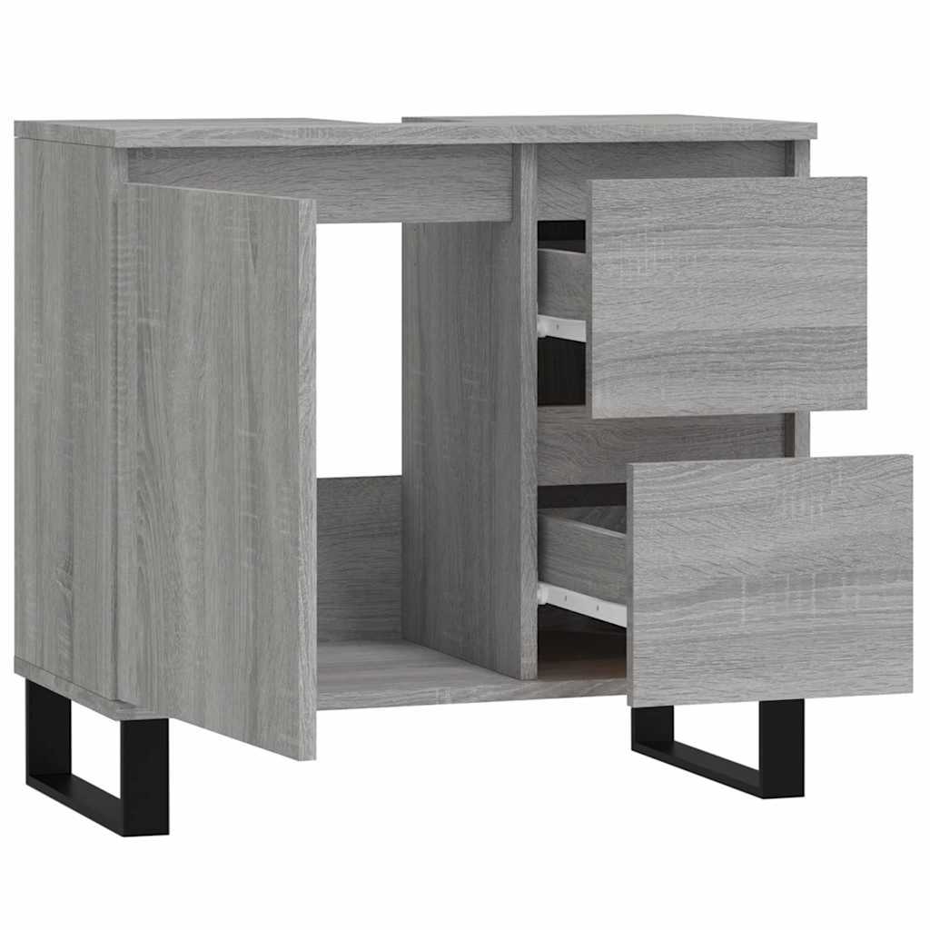 Bathroom cabinet gray Sonoma 65x33x60 cm made of wood