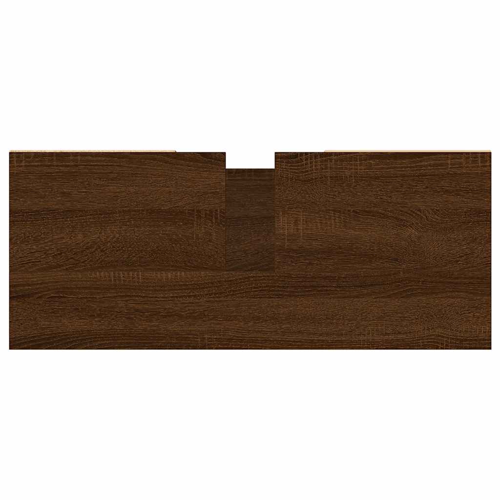 Badschrank Braun Eichen-Optik 80x33x60 cm Holzwerkstoff