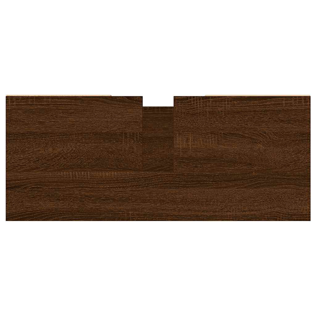 Badschrank Braun Eichen-Optik 80x33x60 cm Holzwerkstoff