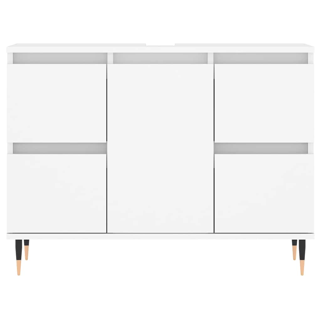 Bathroom Cabinet White 80x33x60 cm Wood Material