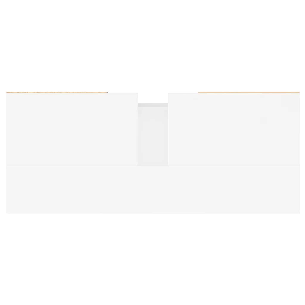 Bathroom Cabinet High Gloss White 80x33x60 cm Wood Material