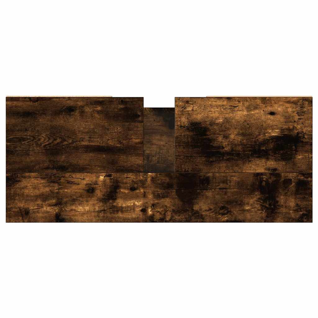 Bathroom Cabinet Smoked Oak 80x33x60 cm Wood Material